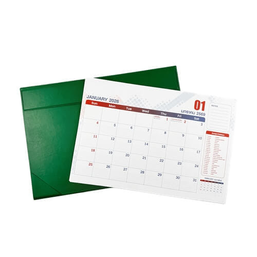 ชุดปฏิทินปี 2569 + แผ่นหนังรองเขียน SCP PACKING สีเขียว_1